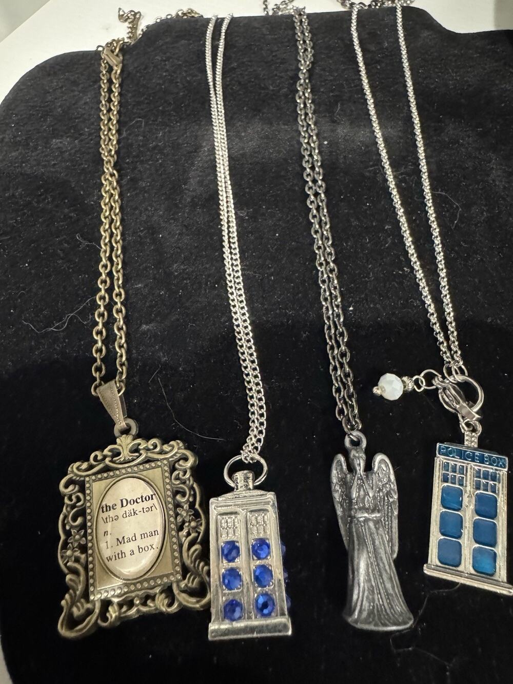Bundle Of 4 Retro Dr. Who Necklaces Tardis Weeping Angel Awesome!